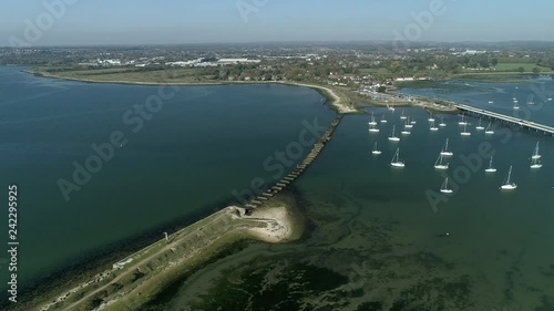 Coastal harbor in Havant, aerial photo