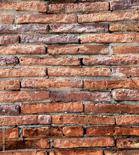 Old brick wall on Temple