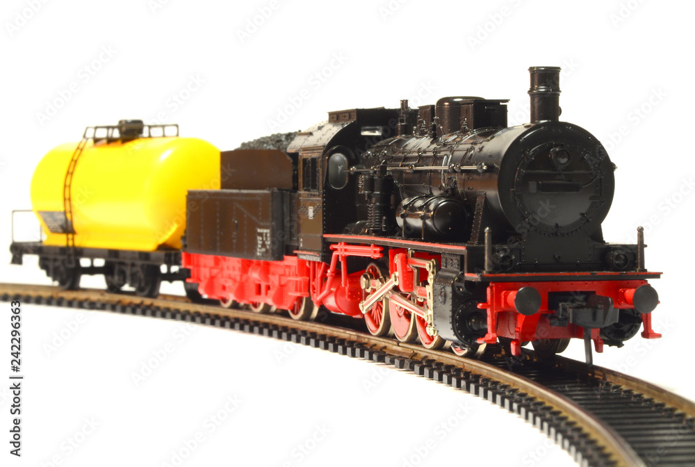 steam loco model train isolated on white steam loco model train isolated on white
