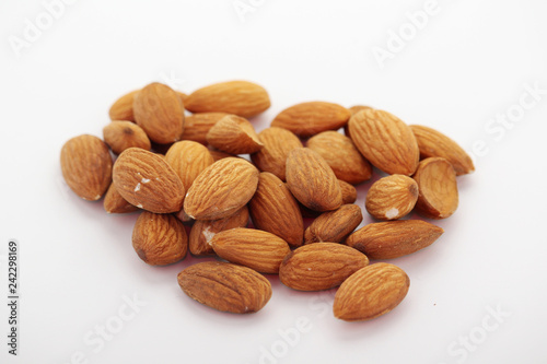 Almond at white background 