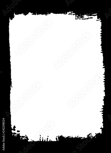 Abstract Decorative Black & White Edge. Type Text Inside, Use as Overlay or for Layer Mask.	