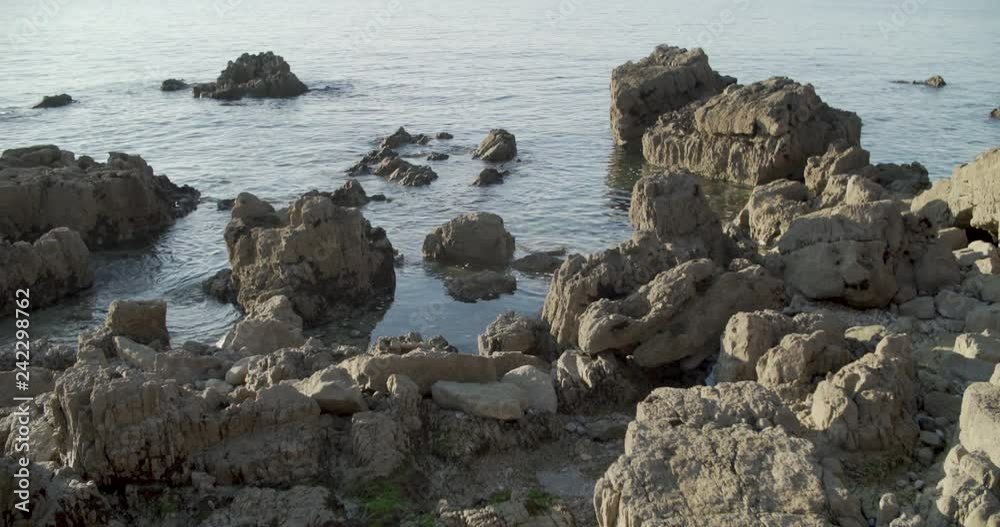View of the rocks of the coast View of the rocks of the coast