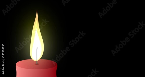 an animated candle in a dark room