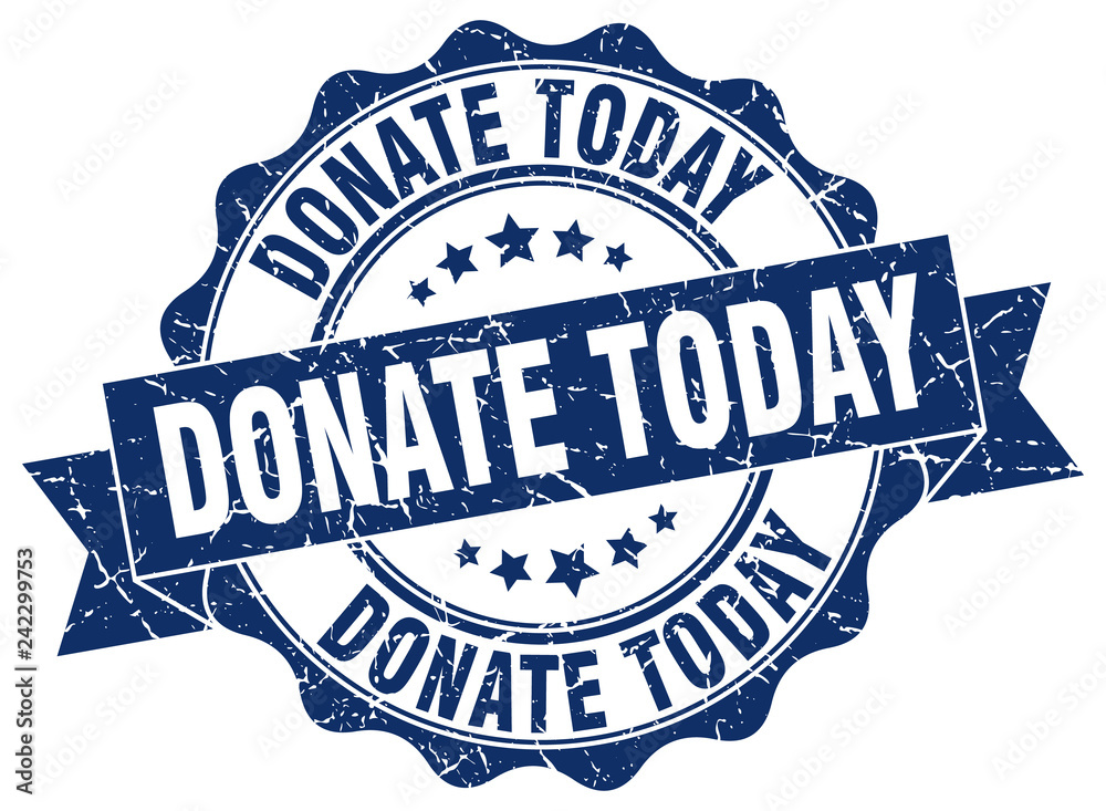 Fototapeta premium donate today stamp. sign. seal