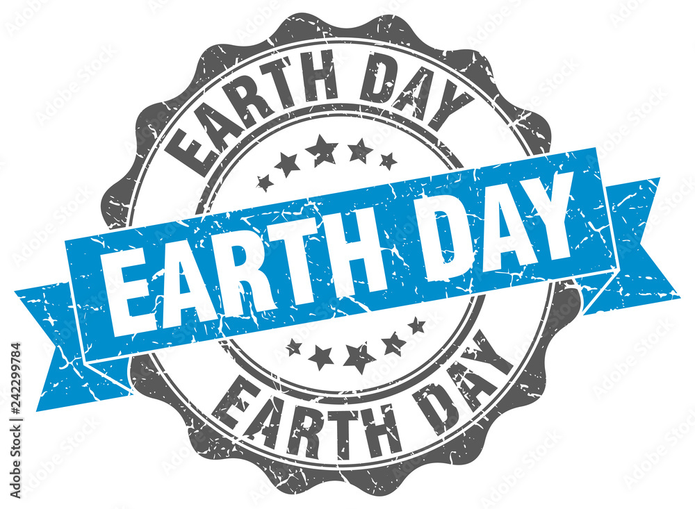 Obraz premium earth day stamp. sign. seal