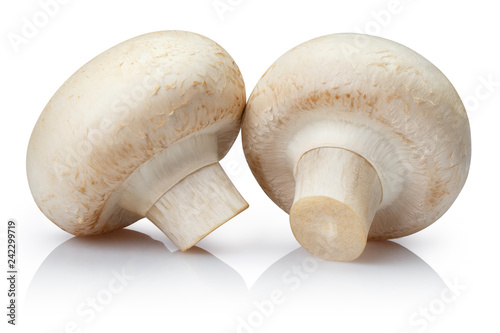 Fresh champignon mushrooms, isolated on white background
