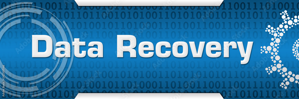 Data Recovery Blue Binary Gear Circle Horizontal Data Recovery Blue Binary Gear Circle Horizontal