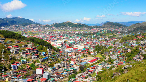 Colorful Houses in aerial view, La Trinidad, Benguet, Philippines