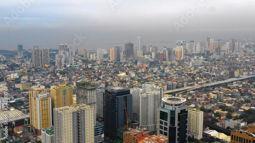 Manila city in aerial view, Philippines