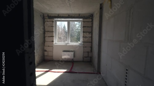 Wallpaper Mural Apartment house under construction. View to the room with concrete walls and central heating system Torontodigital.ca