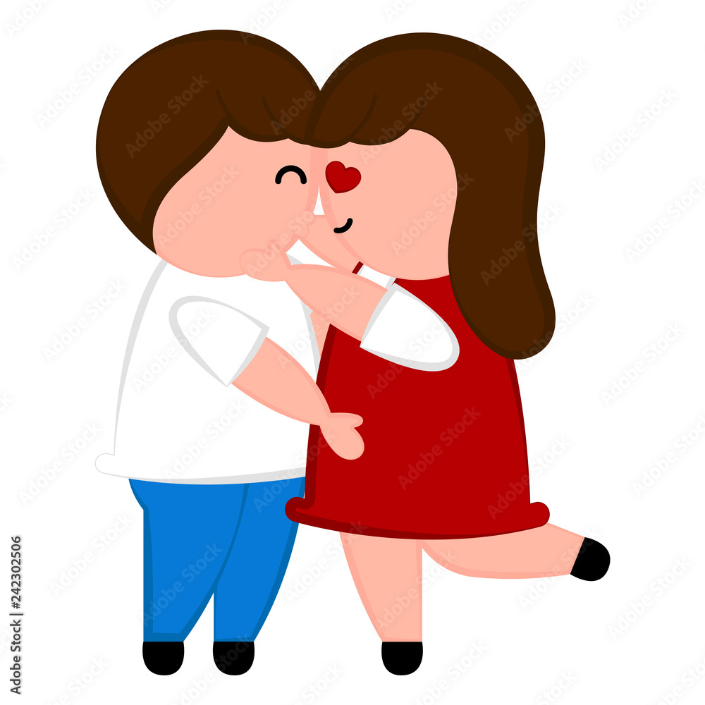 Isoalted happy couple in love. Valentines day. Vector illustration design Isoalted happy couple in love. Valentines day. Vector illustration design