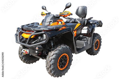 ATV quad bike or buggy car isolated on white background with clipping path. photo