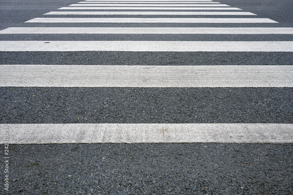 Cross walk in Black and white on road