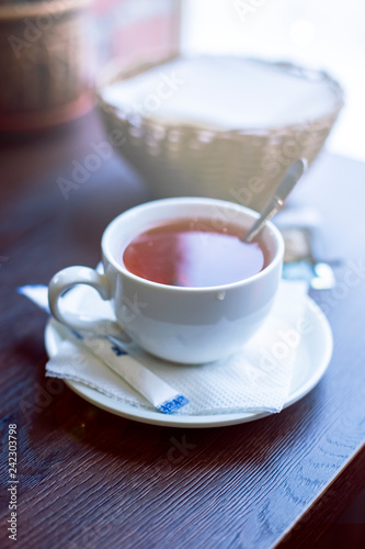 Fototapeta Naklejka Na Ścianę i Meble -  Cup of tea while working