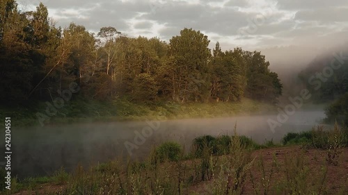 Morning fog on the river.