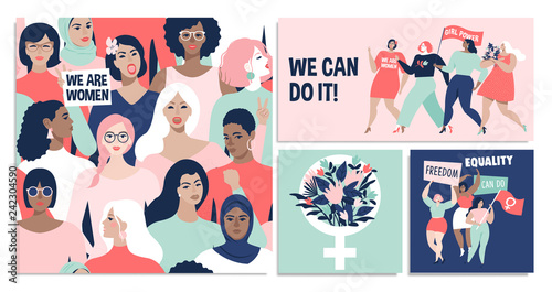 International Womens Day. We can do it Vector templates for card, poster, flyer and other users. photo
