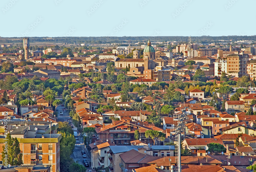 Italy Ravenna city aerial view.