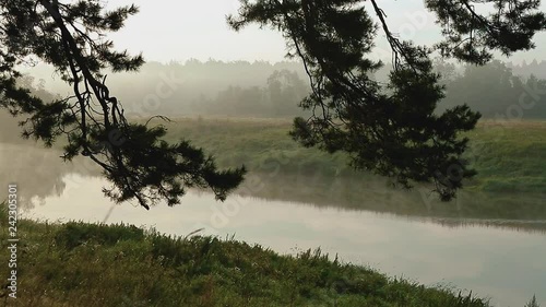 Morning fog on the river.