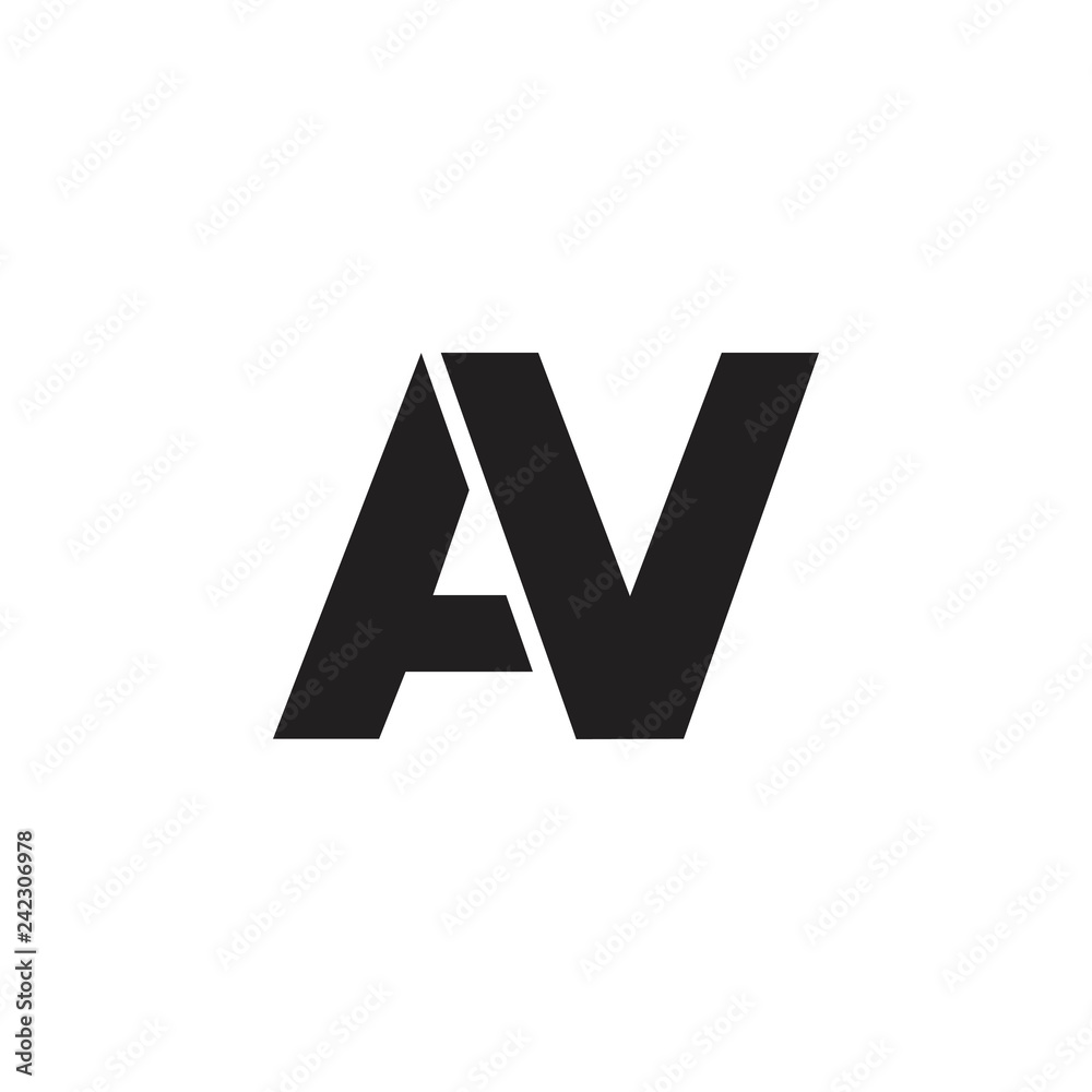 simple letter av geometric logo vector