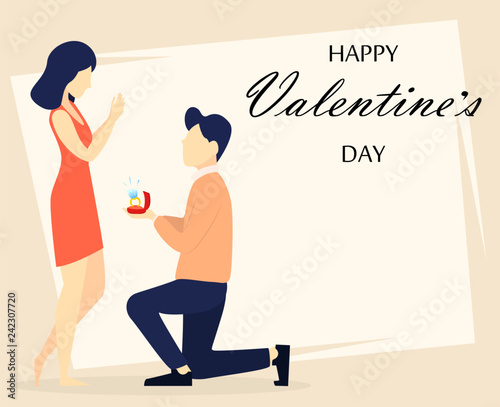 Young man making marriage proposal