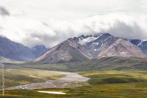 Wallpaper Mural Dry River Bed Running Through Valley Between Mountains In Alaska Torontodigital.ca