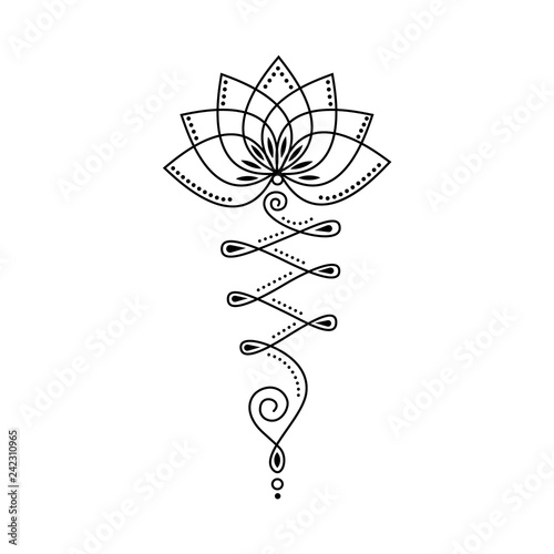 Unalome Lotus Flower Vector