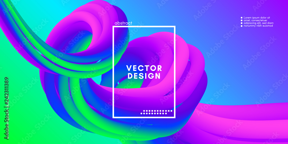 Fototapeta premium Modern 3d Background. Colorful Wave Abstract Liquid Shape.