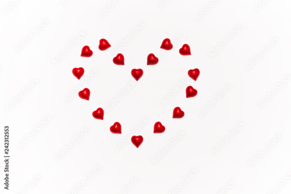 Heart sign from small red volume hearts