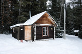 Small houses in the National park of Taganay in Russia on the south Urals