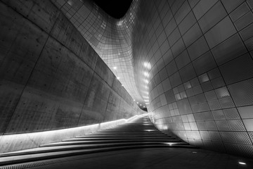 Abstract detail of modern architecture loft concept design in black and white colour