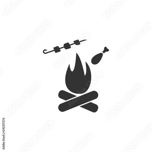 Grill Or Barbecue icon flat