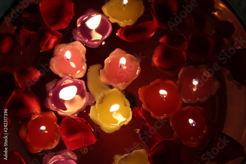 candles on black background
