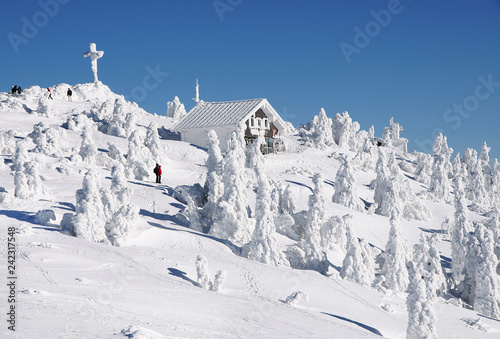Obraz na plátne Winter landscape, Winter, Landschaft, Schnee, Bayerischer Wald, Großer Arber, Te