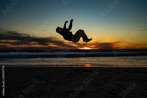backflip over the sunset 