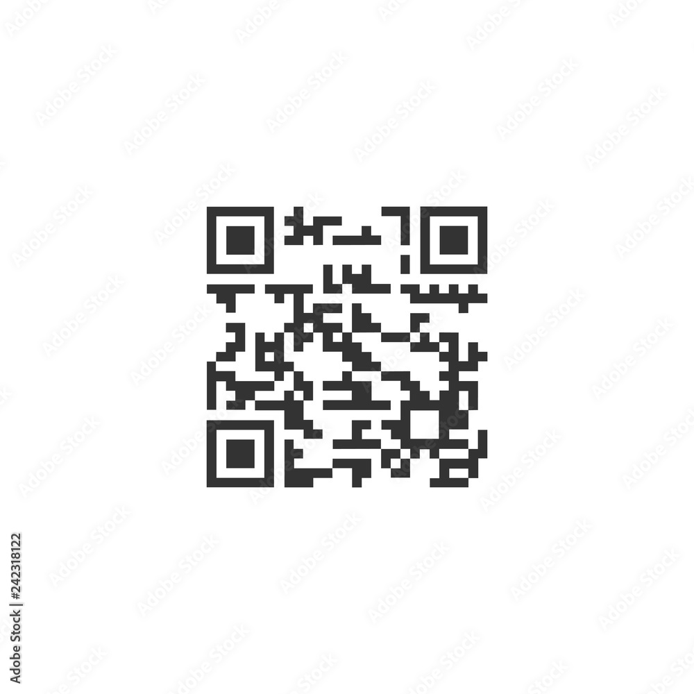 Qr code icon flat Qr code icon flat
