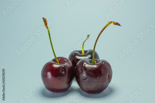two cherries isolated on white background
