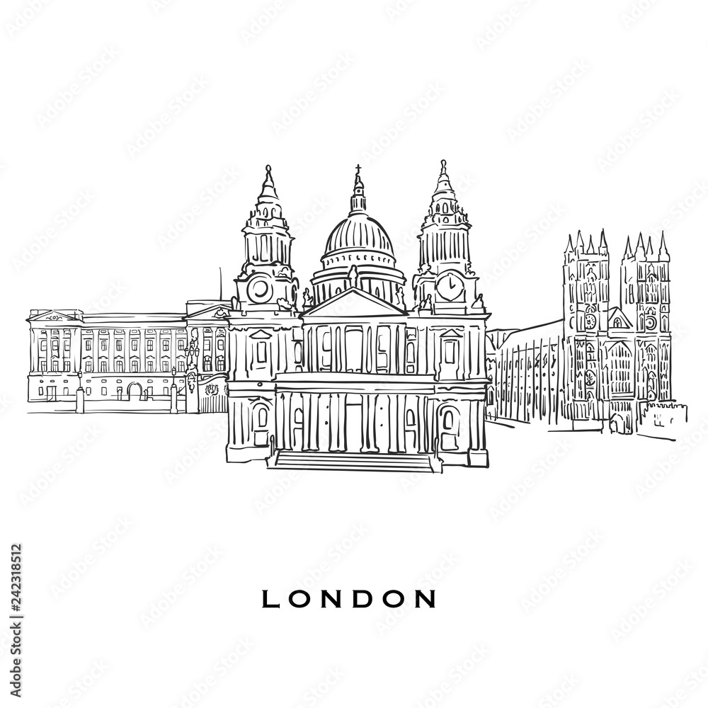 London United Kingdom famous architecture