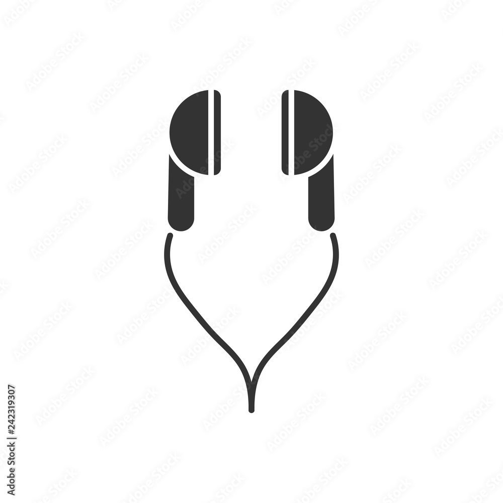 Vacuum headphones icon flat Vacuum headphones icon flat
