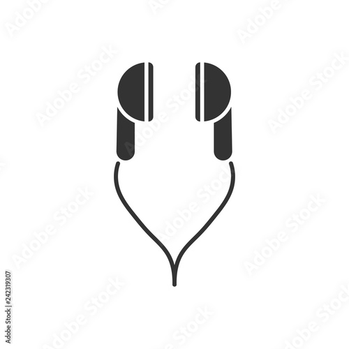 Vacuum headphones icon flat