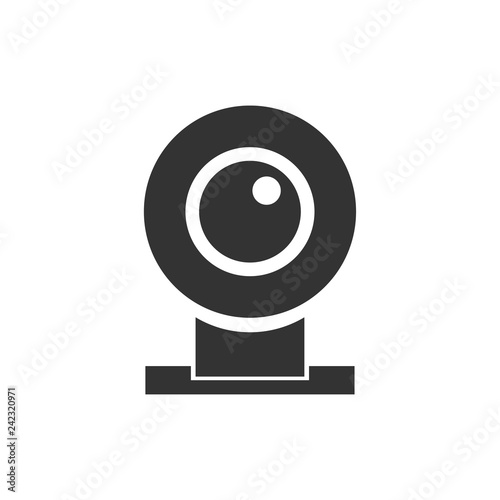 Web camera icon flat