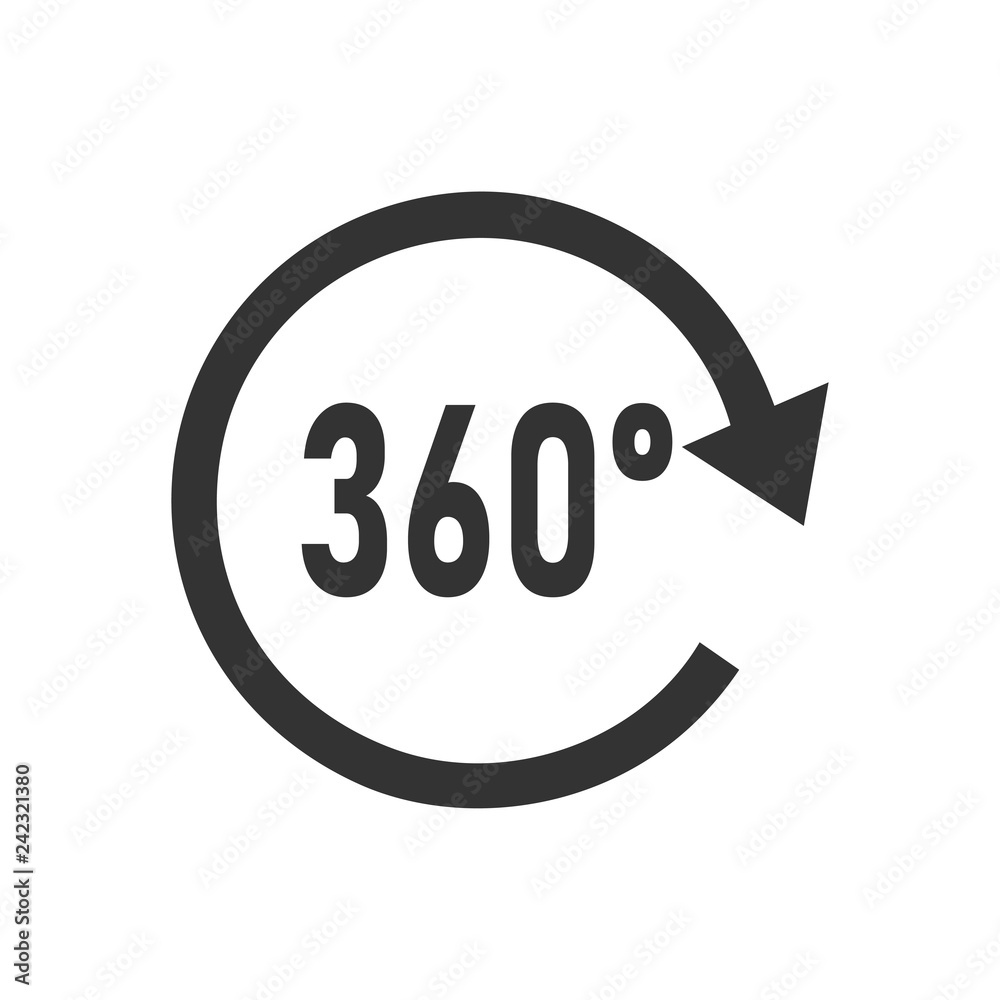 Angle 360 degrees icon flat Angle 360 degrees icon flat