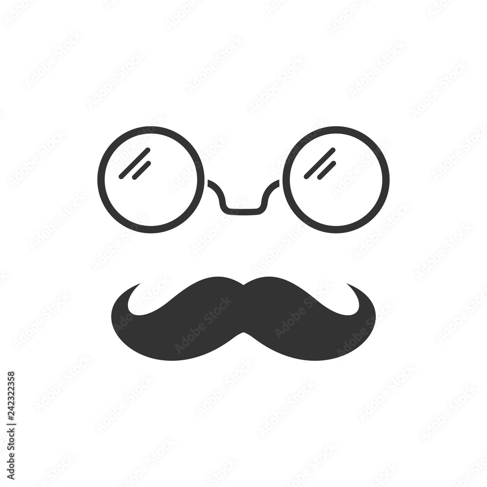 Hipster icon flat Hipster icon flat
