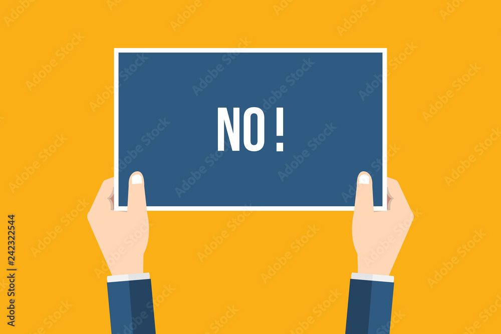 Hands holding placard with Hands holding placard with