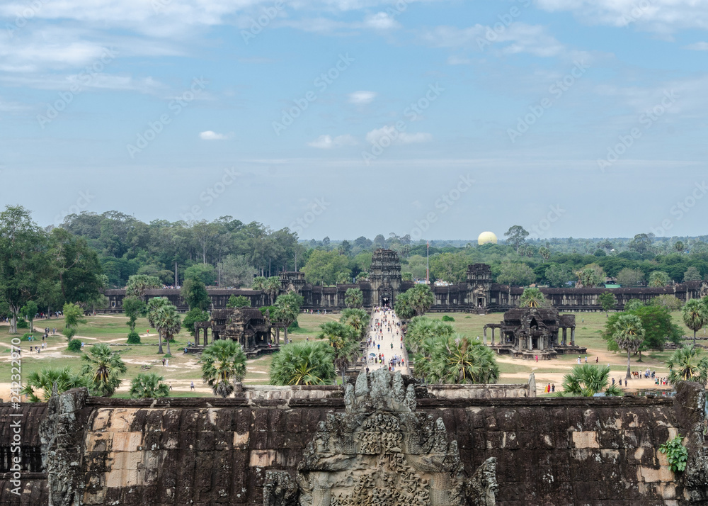 Angkor Wat looking down the entrance parade