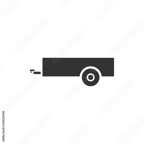 Car trailer icon flat