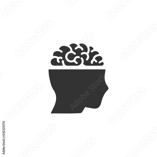 Open mind icon flat