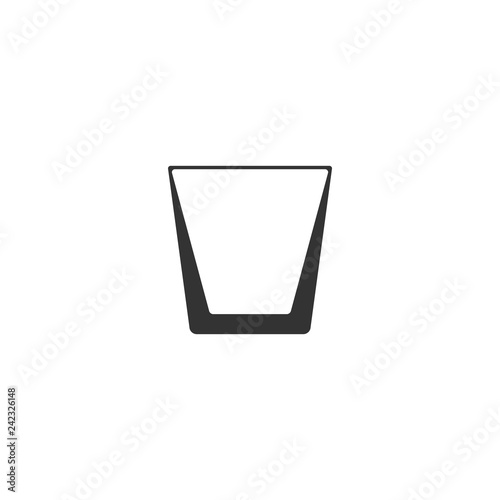 Whiskey glass icon flat