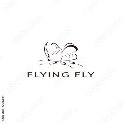 flying fly art logo