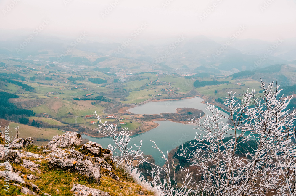 Aerial views of the Urkulu Reservoir, Guipuzcoa, Basque Country