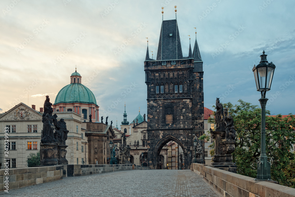 Charles Bridge and sunrise